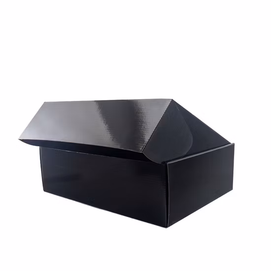Scatola postale regalo per imballaggio in cartone ondulato nero personalizzato di alta qualità